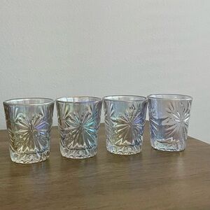 Circleware Brackston Radiance Pearl 1.6oz Clear Luster Shot Glass Set of 4 NWT